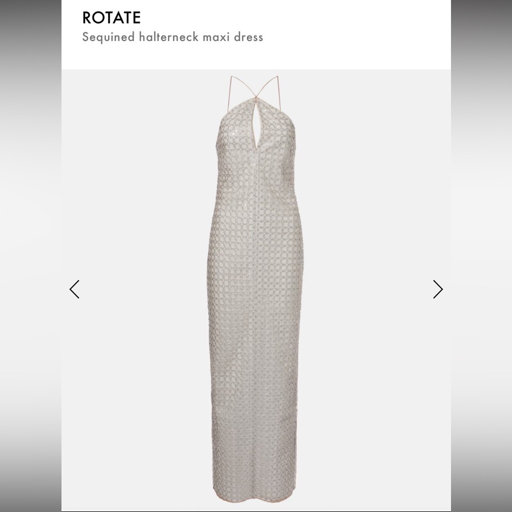 Rotate sequined halter neck maxi dress silver